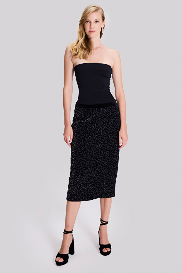 Fusta creion cu model leopard - 2