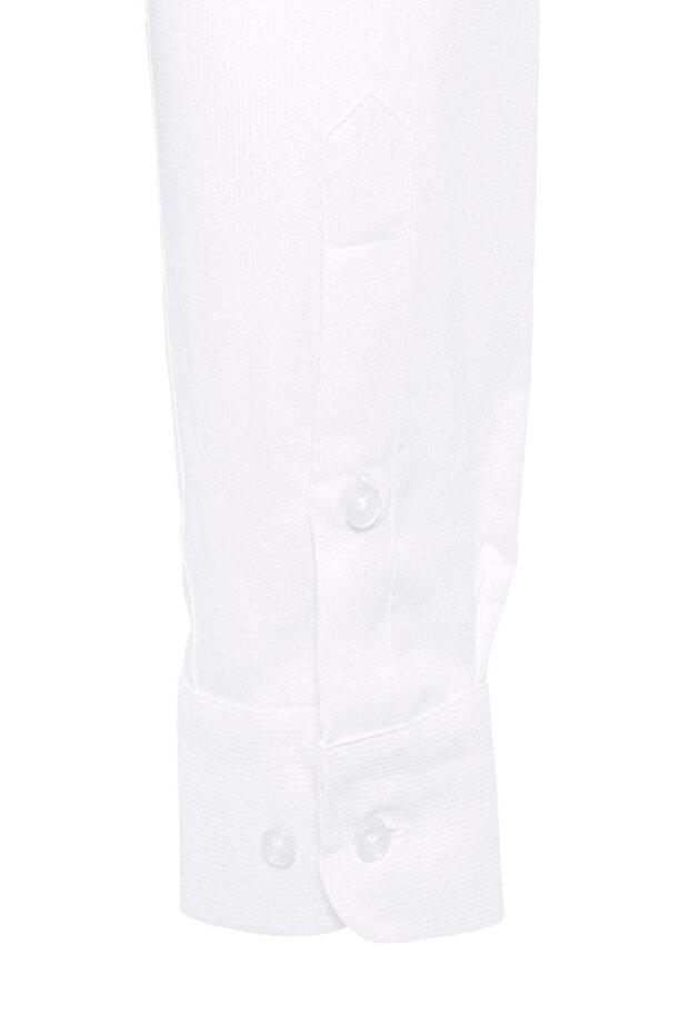 Angular Cuff Slim Plain Shirt - 3