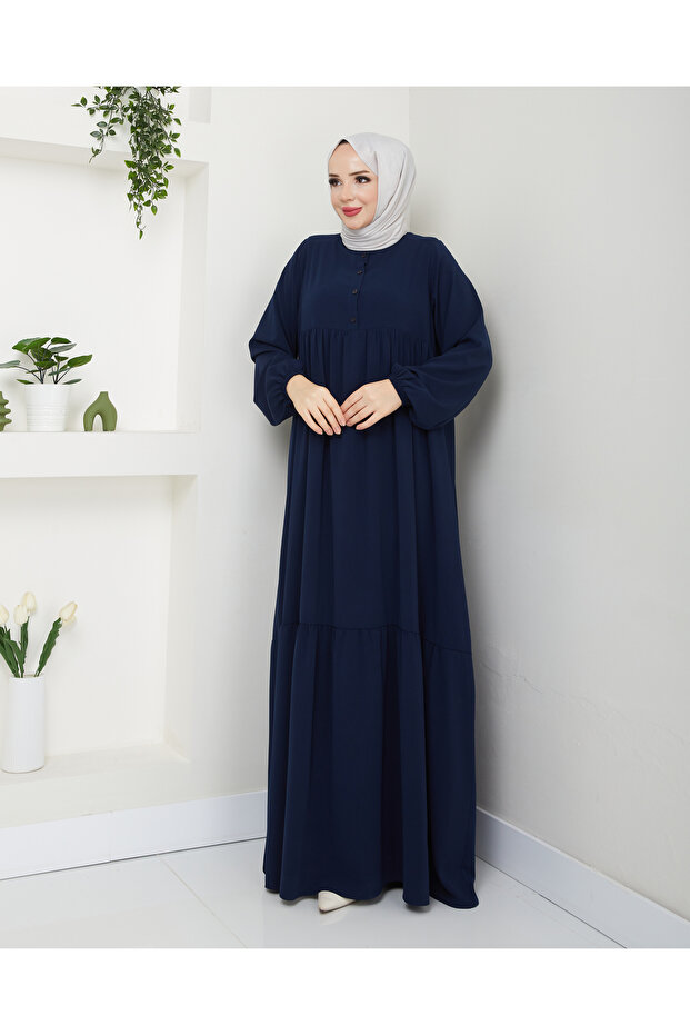 Düğmeli elbise/ferace - 4