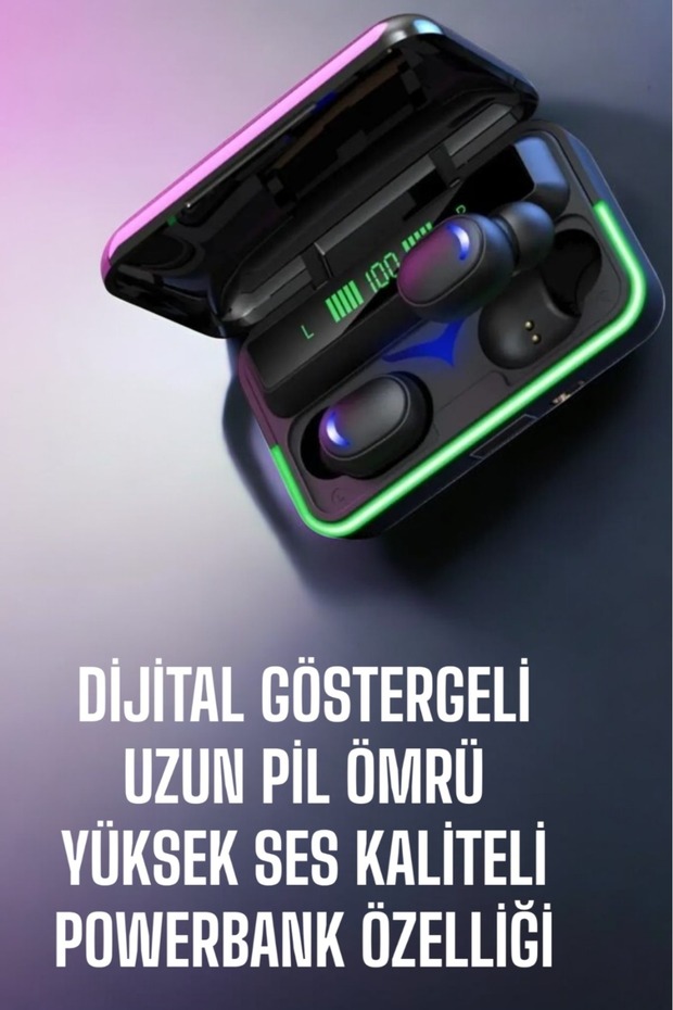 Powerbank Özellikli Kablosuz Bluetooth Kulaklık RGB Işıklı - 3