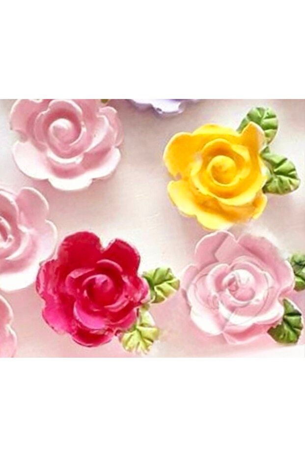 Tiny Roses in One Mold 6 Miniature Rose Flowers Silicone Mold K-820, Stone Powder Soap Plaster Candle Mold