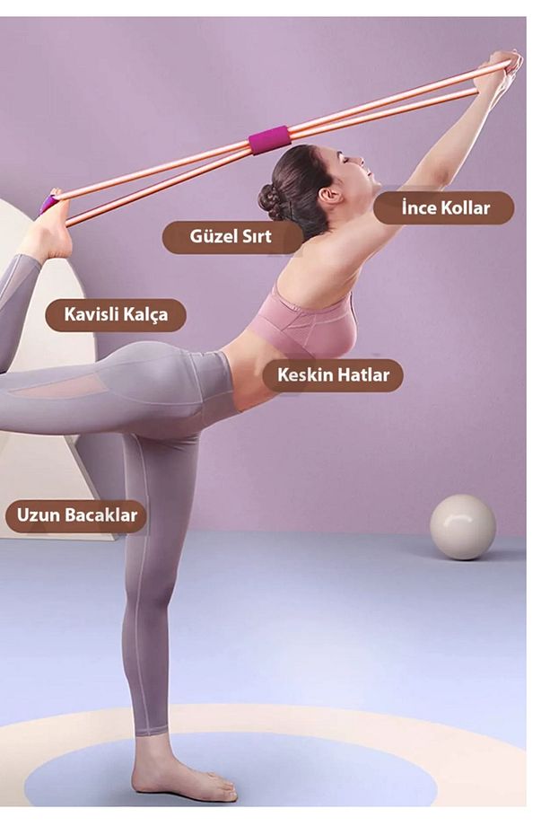 Pilates Direnç Lastiği Ipi Vücut Şekillendirici Kelebek Direnç Lastiği Güç Lastiği 1 Adet - 4