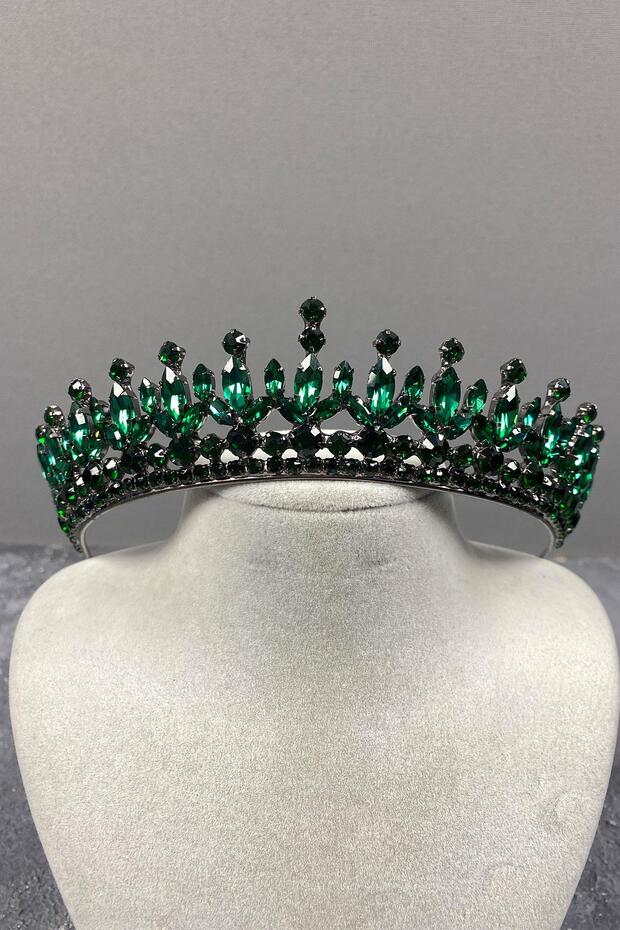 Pedro Model Elegant Bridal Crown Henna Crown Green Bridal Crown