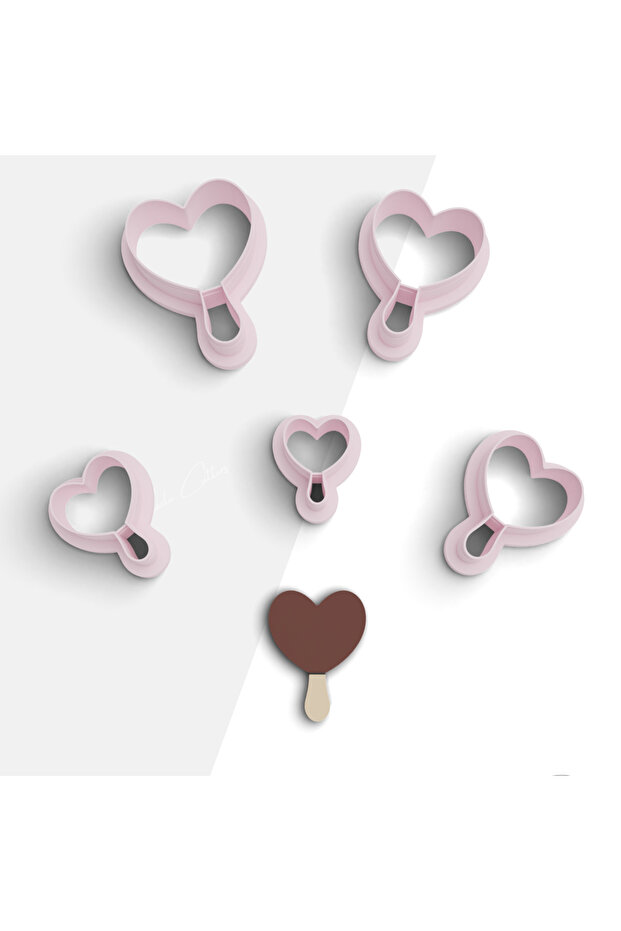 Heart Ice Cream Shaped Polymer Clay Mold, Ceramic Molds, Jewelry Mold, Ornament Mold, 1252