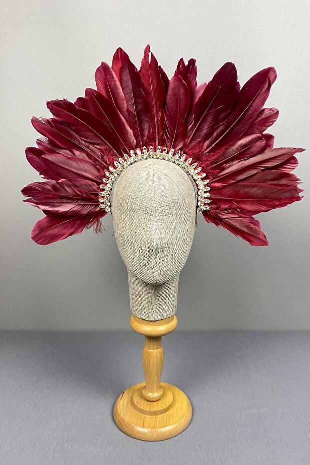 Hera Feathered and Embellished Bridal Henna Tiara Accessory