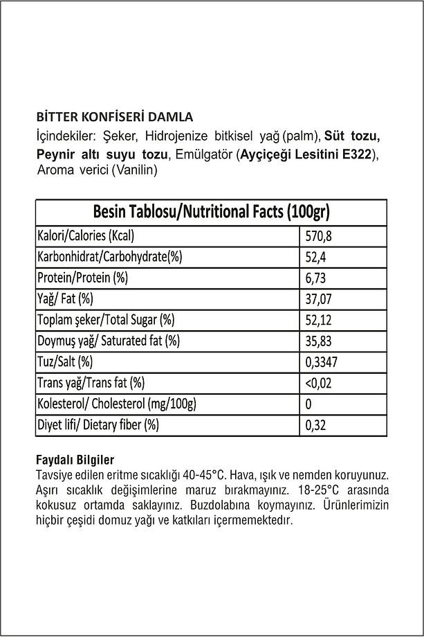 Bitter Konfiseri Damla Drop Çikolata 1 Kg - 3