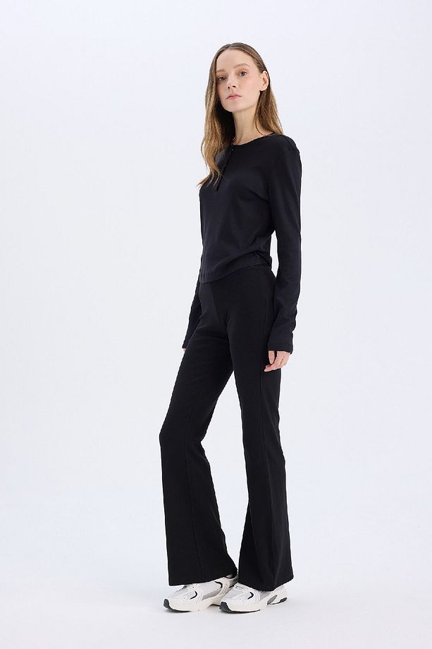 Coool Flare Fit Esnek Belli İspanyol Paça Ribana Pantolon E0628AX25SP - 3