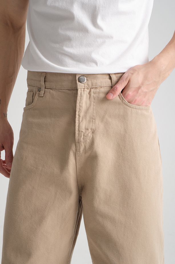 Canvas Pamuk Baggy Pantolon - 4
