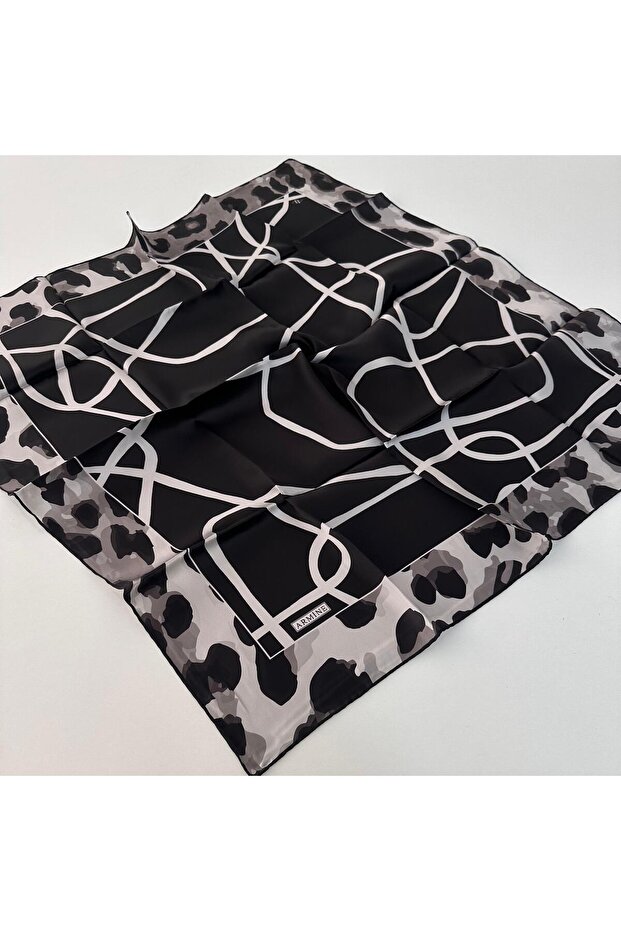Pure Silk Scarf Nostalgia Series Sura Silk Black Pka1201