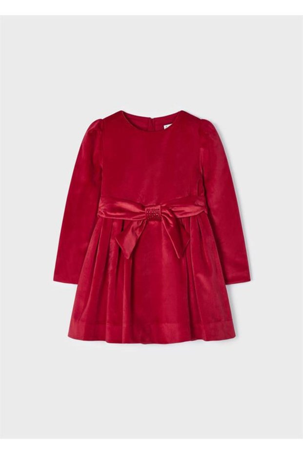 Long Sleeve Girl's Velvet Dress