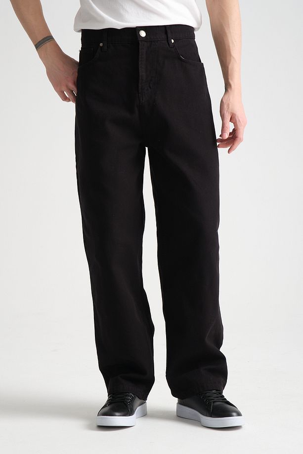Canvas Pamuk Baggy Pantolon - 1