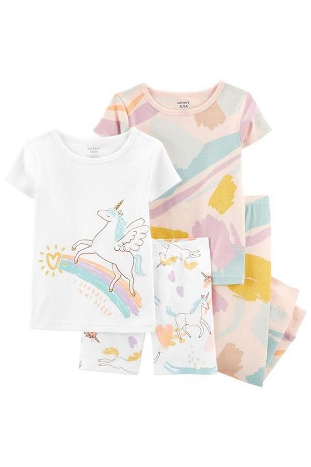 Carters Kız Bebek Unicorn Desenli 4'lü Pijama Takımı - 1