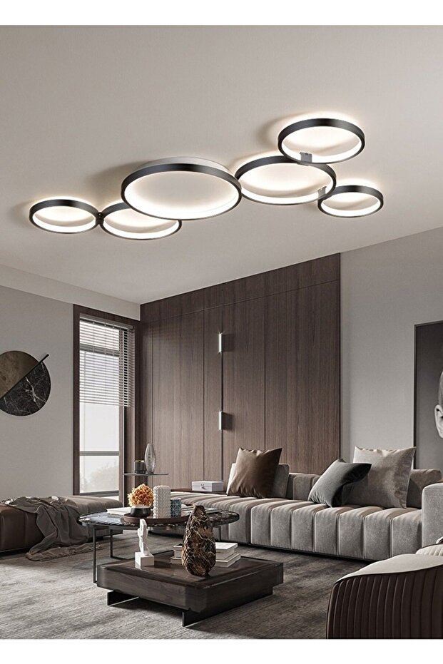 Yasolin Modern Siyah Kasa Ledli Avize - 1