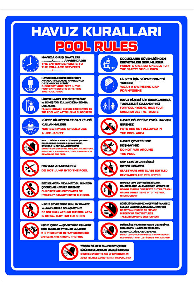 Warning Direction Signs " Pool Rules Pool Rules " 25X35Cm Dekota