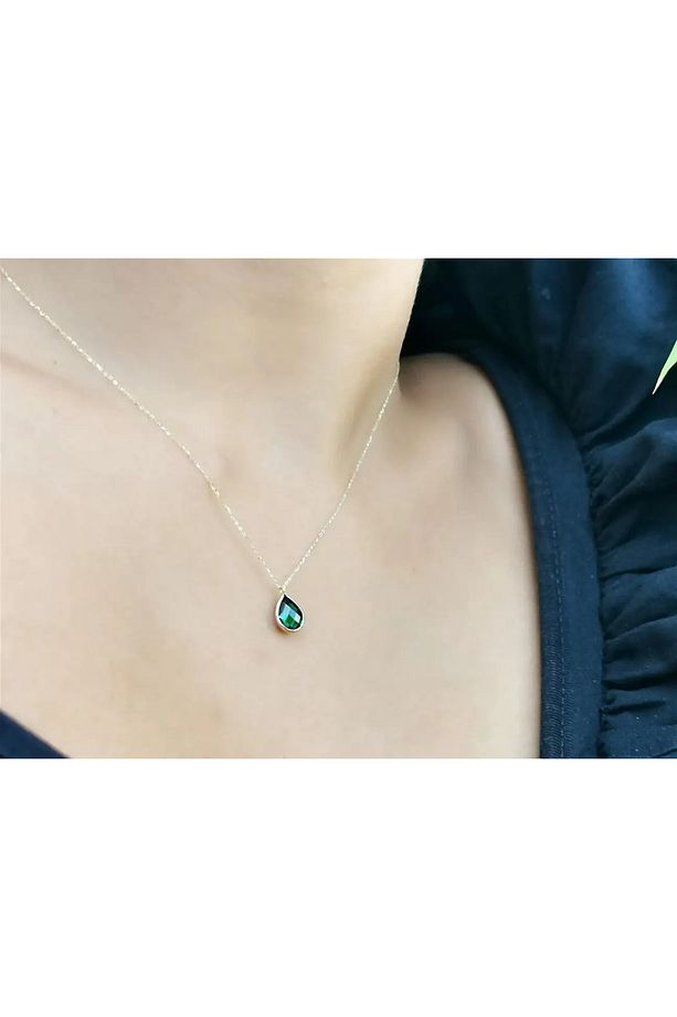 Doğal Taşlı Altın Kolye - 2