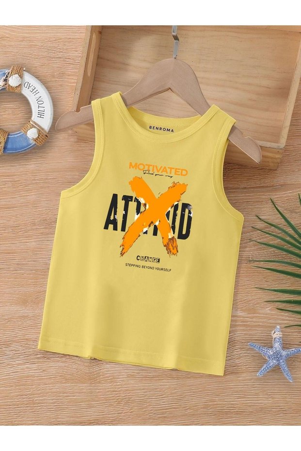 Cartoon Character Printed Sleeveless Children's T-Shirt