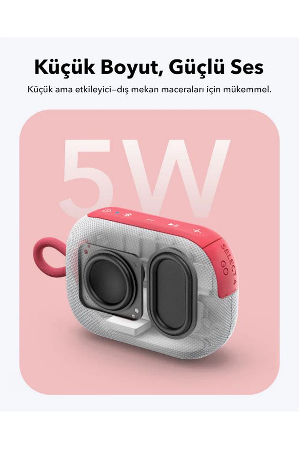 Soundcore Select 4 Go Kablosuz Bluetooth Hoparlör - Kırmızı - A31X1 - 3