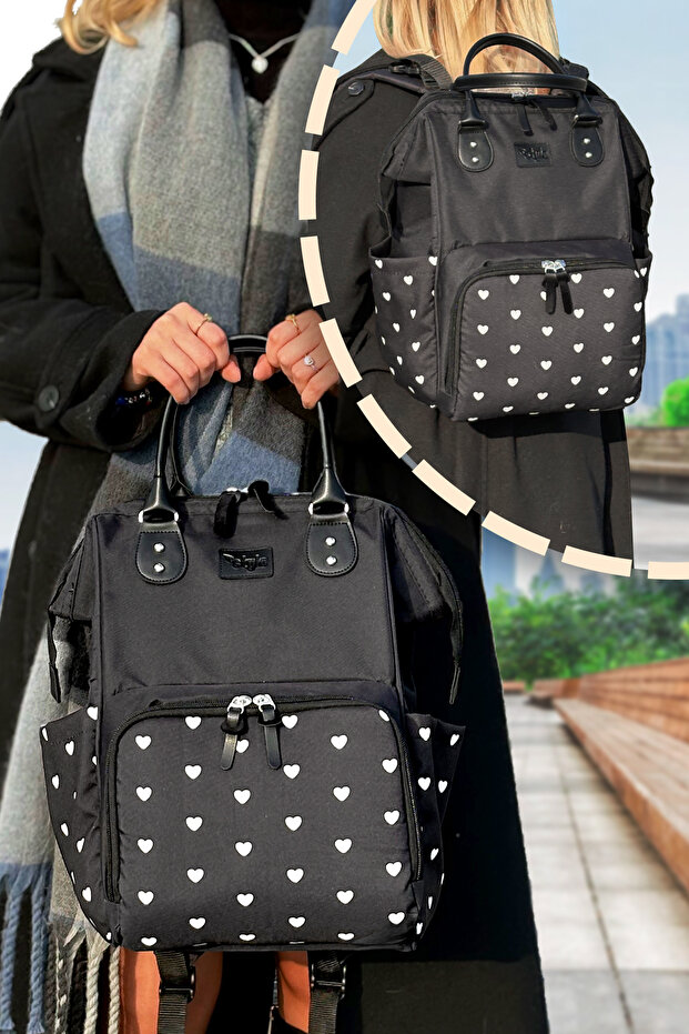 X Pro Kalpli Anne Bebek Sırt Çantası Omuz Çantası Ve Biberonluk Çantası 3'lü Set - 7