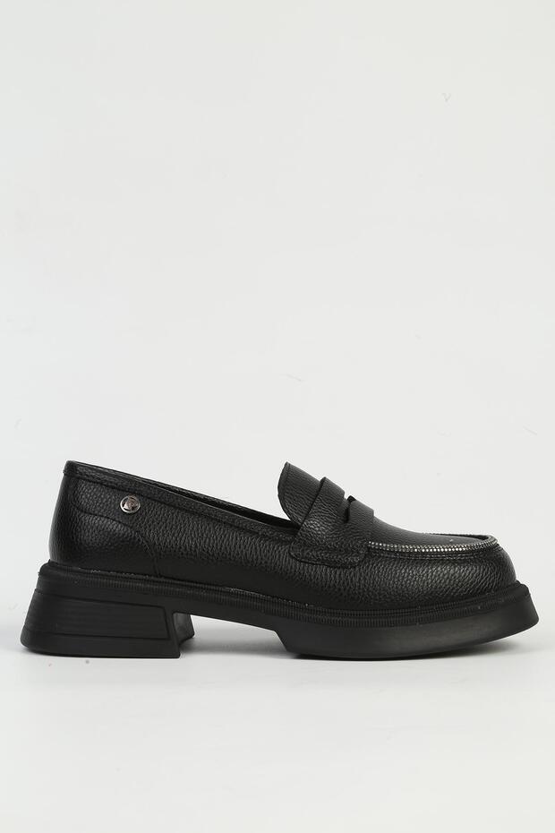 Black Women's Loafer Shoes Pc-54783