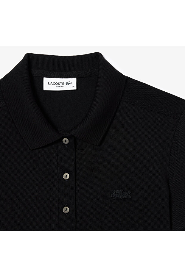 L.12.D Kadın Slim Fit Siyah Polo - 6