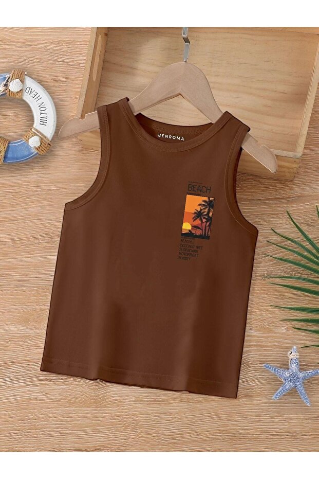 Cartoon Character Printed Sleeveless Children's T-Shirt