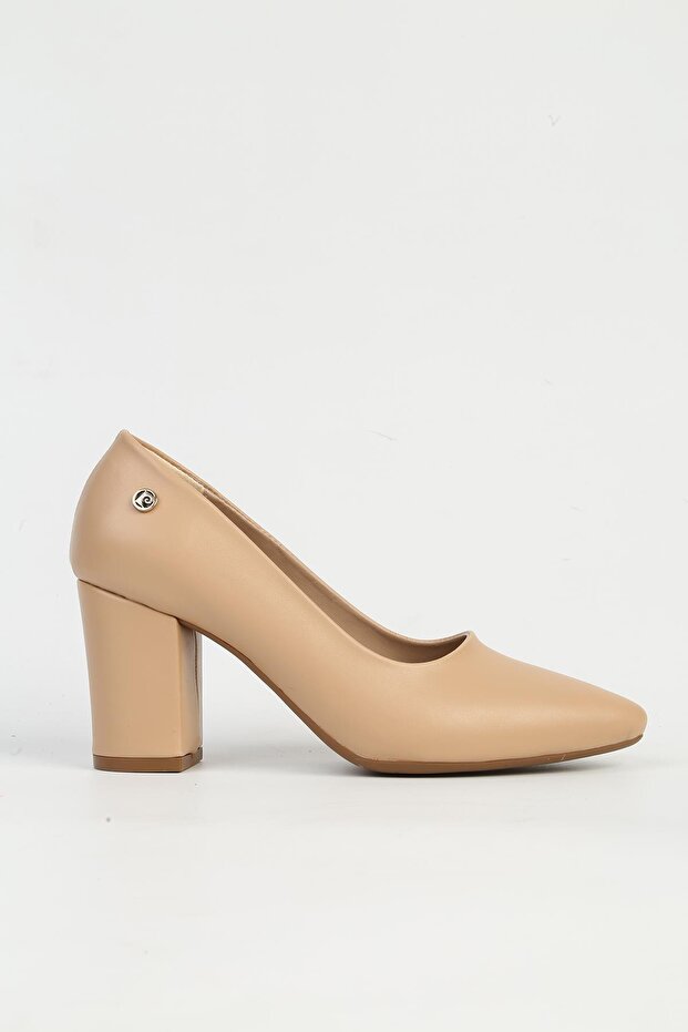 Beige Women's Heeled Shoes Pc-54733