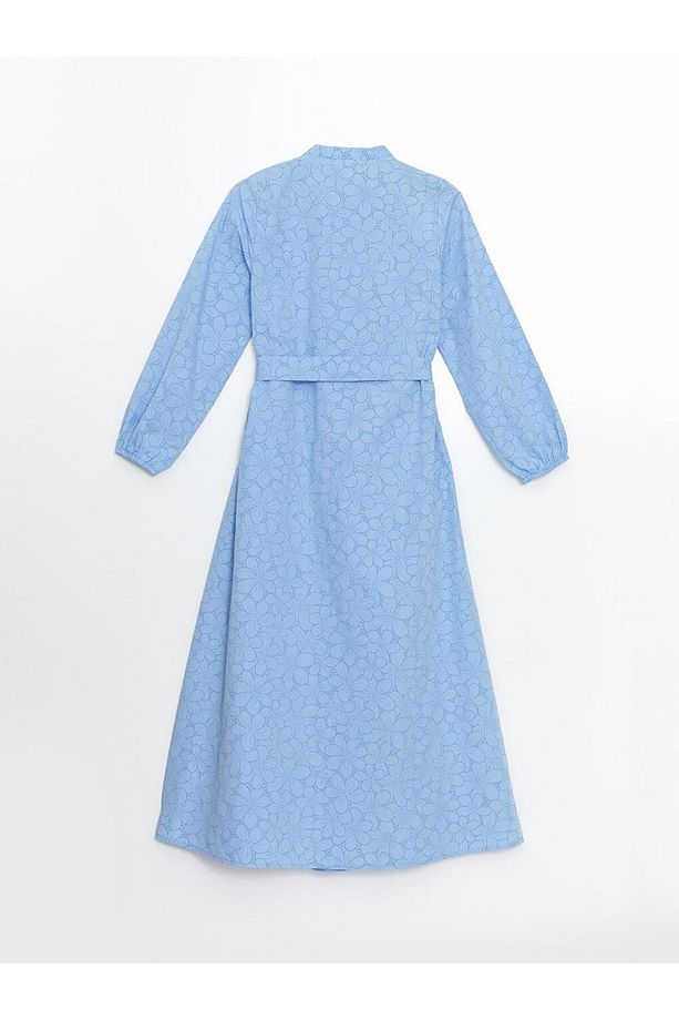 LCW Modest Yaka Çiçekli Poplin Kadın Elbise - 6