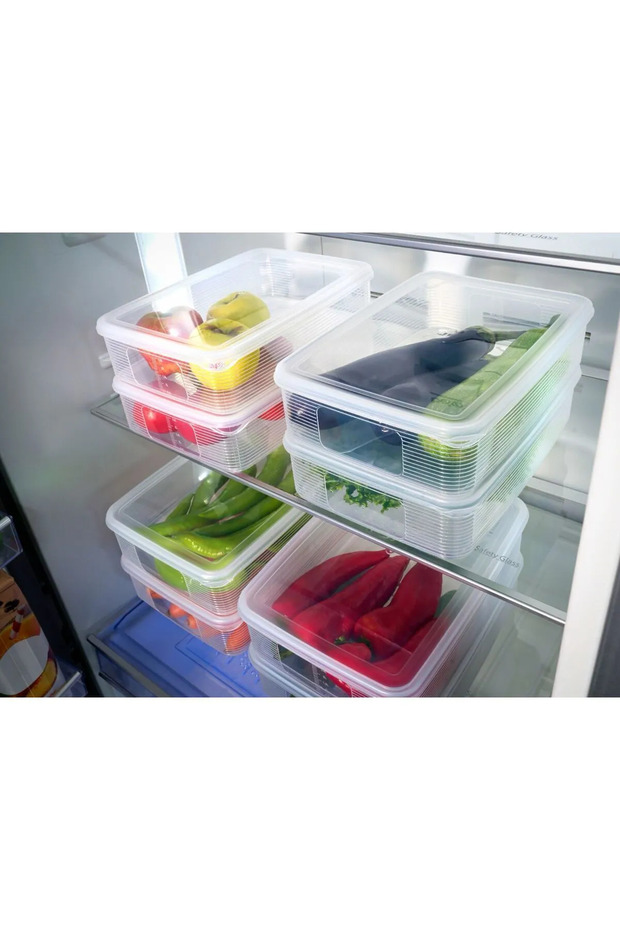 Vacuum Large Size Rectangular Storage Container with 3.5 Lt Leak Proof Indicator - Transparent - 4