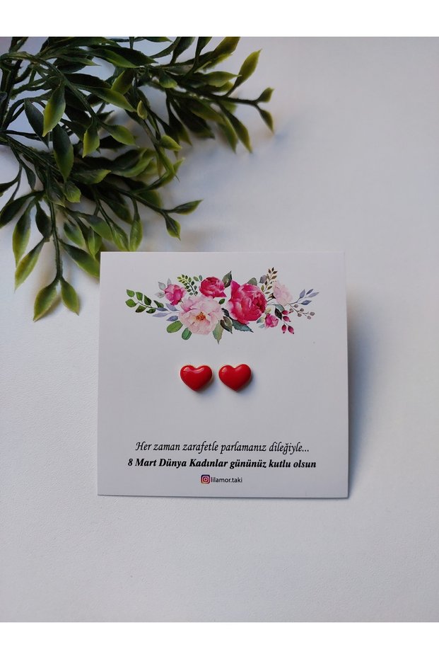 8 March International Women's Day Gift Heart Earrings