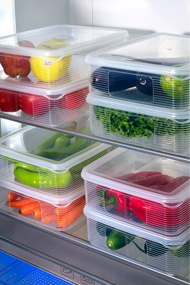 Vacuum Large Size Rectangular Storage Container with 3.5 Lt Leak Proof Indicator - Transparent - 2
