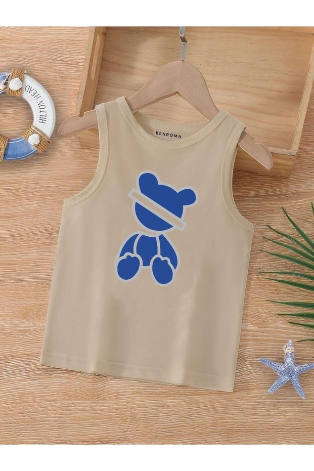 Cartoon Character Printed Sleeveless Children's T-Shirt