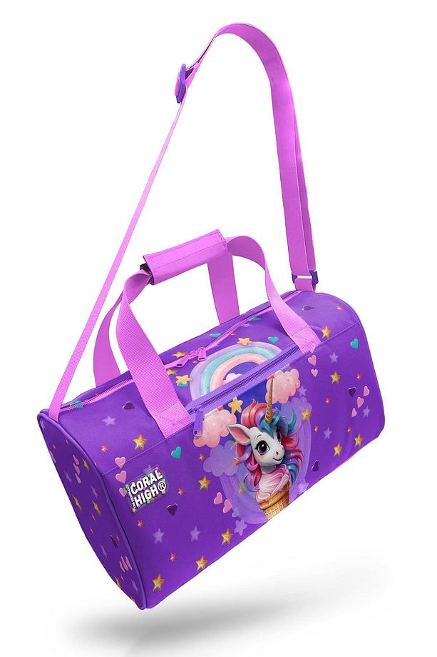 Mor Pembe Unicorn Dondurma Desenli Spor Çantası 27542 - 7