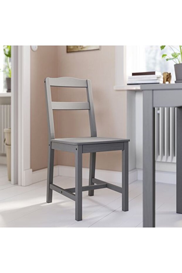 - HAUGA, ahşap sandalye, gri - 3