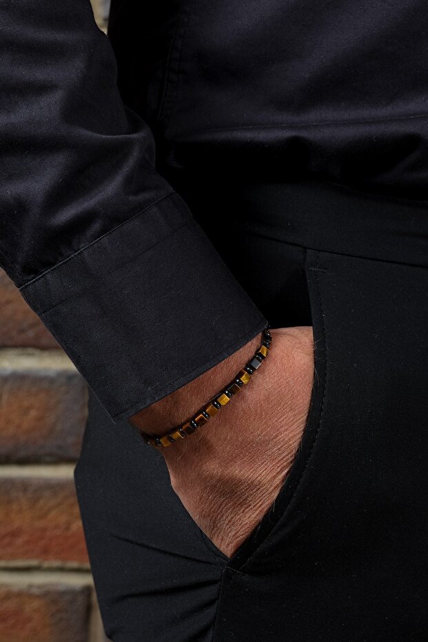 Protection & Power Bracelet - Tiger Eye, Hematite - Stylish Design