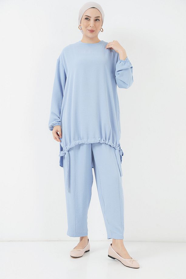 6682 Tunik Pantolon İkili Takım - Mavi - 3
