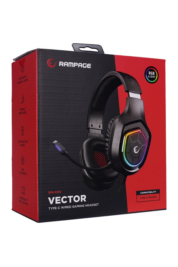 Rm-k90 Vector Rgb Led Type-C 3.5mm PC PS4/5 Telefon Ayarlanabilir Gaming Mikrofonlu Oyuncu Kulaklığı - 8