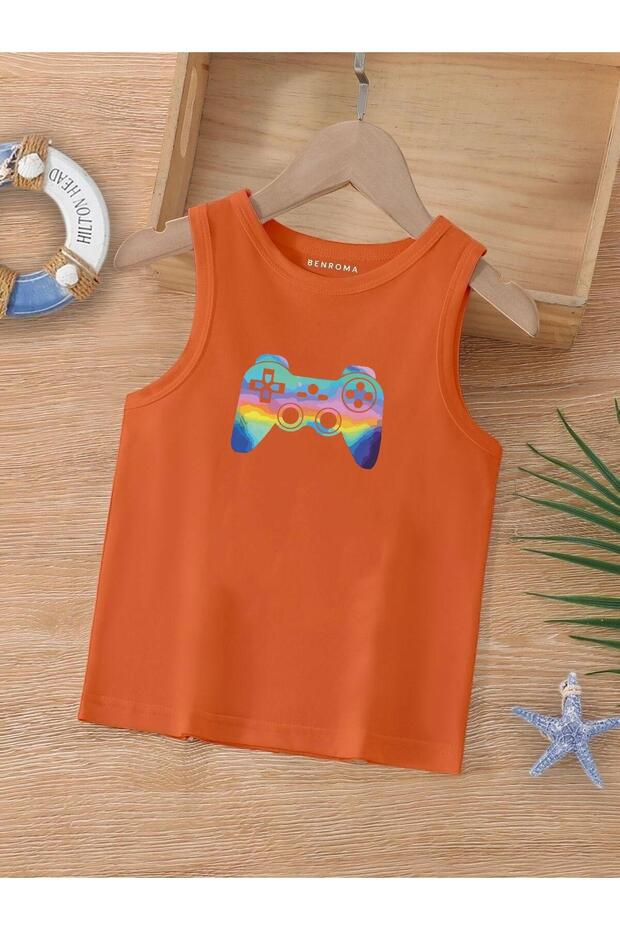 Cartoon Character Printed Sleeveless Children's T-Shirt