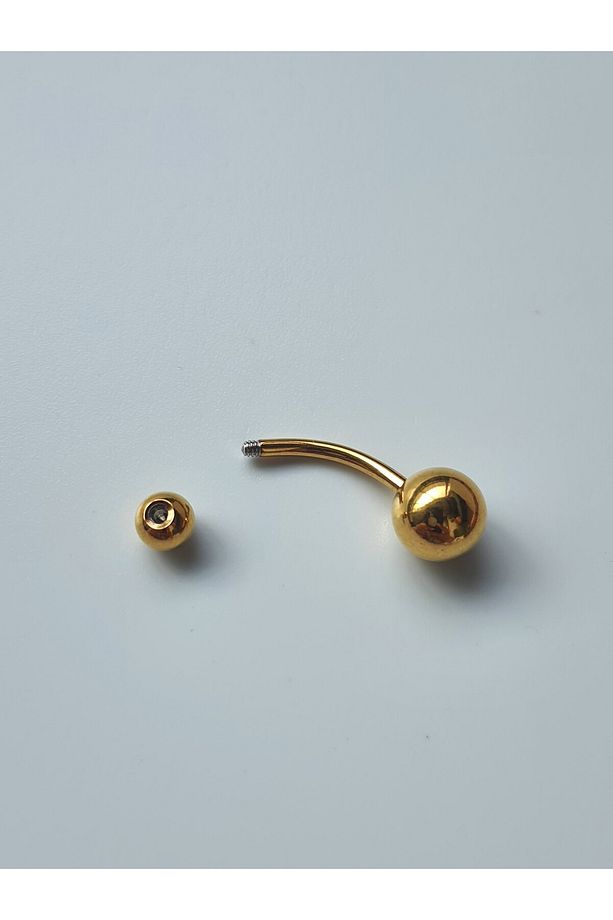 Düz Model Çelik  Göbek Piercing - 8