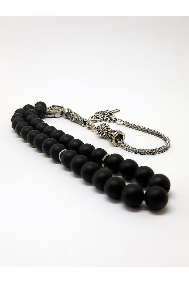 Tuğra Figured Matte Onyx Rosary
