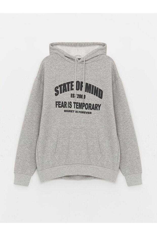 XSIDE Oversize Uzun Kollu Baskılı Erkek Hoodie - 6