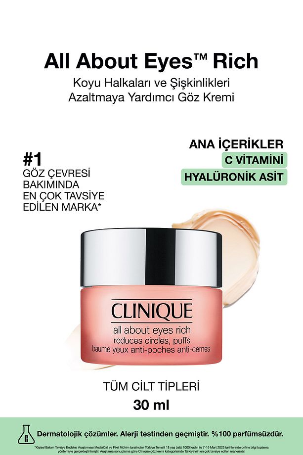 All About Eyes Rich™ Hyalüronik Asit Ve Kafein Içeren Yoğun Göz Kremi 30ml | Şişkinlik Ve Koyu Halka - 1