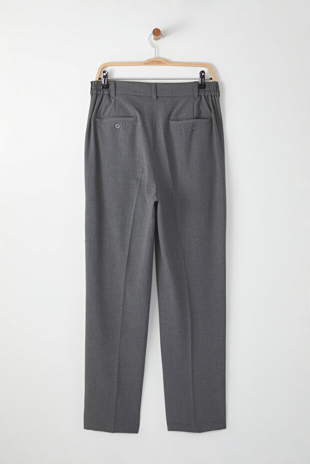 Gri Wideleg Baggy Rahat Kalıp More Sustinable Dokuma Kumaş Pantolon TMNSS25PL00009 - 10
