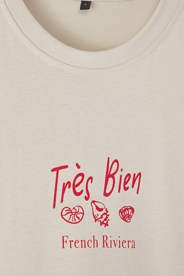 Taş Unisex Oversize/Geniş Kesim Istakoz Baskılı T-Shirt TMNSS25TS00051 - 5