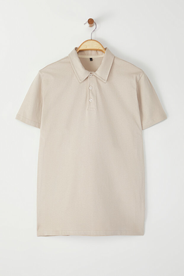 Taş Regular/Normal Kesim Basic %100 Pamuk Süprem Kısa Kol Polo Yaka T-shirt TMNSS25PO00001 - 2