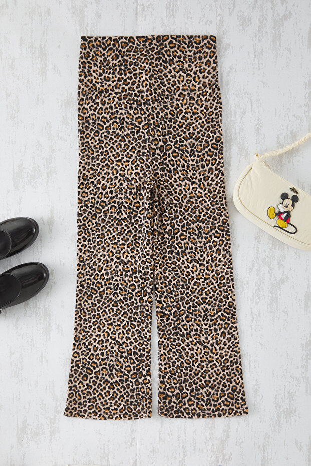 Multicolor Girls' Printed Knitted Leggings Tkdss25Ta00013