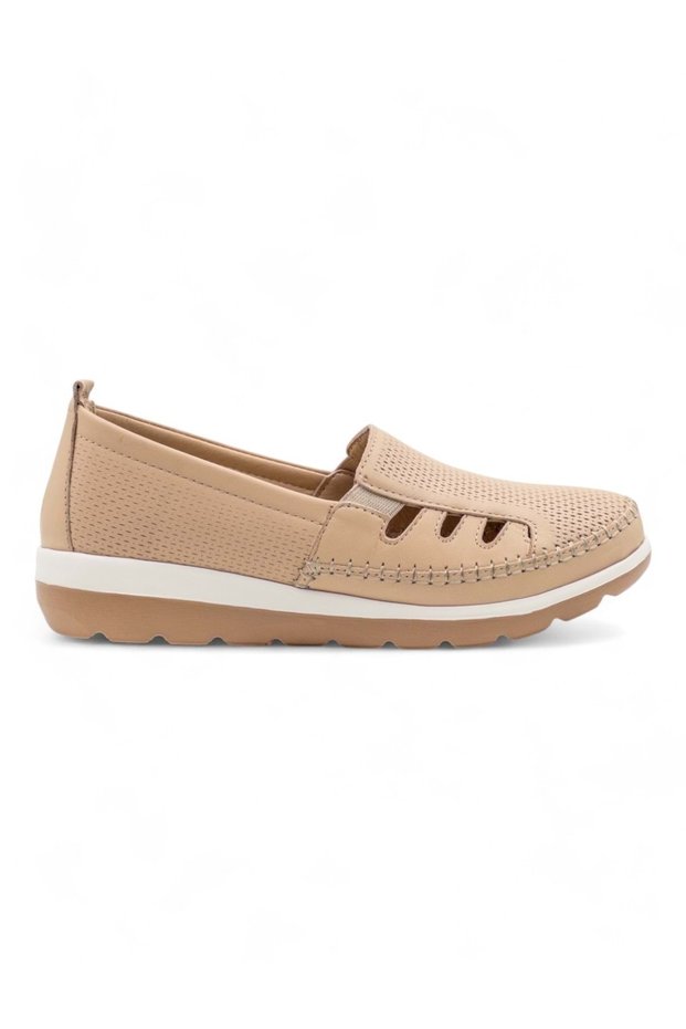 Z110 Women's Khaki Leather Comfort Shoes
