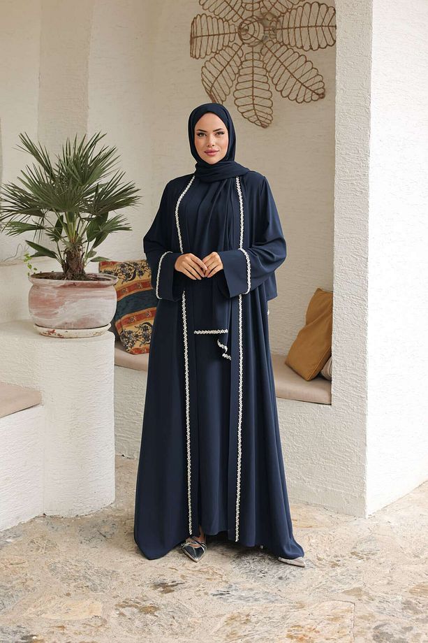 Çiçek Yolu Işıltısı Abaya - 4