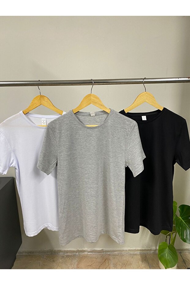 3'lü Paket Basic Tişört - 1
