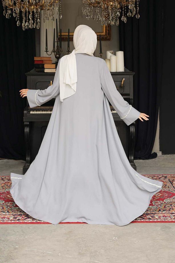 Çiçek Yolu Işıltısı Abaya - 4