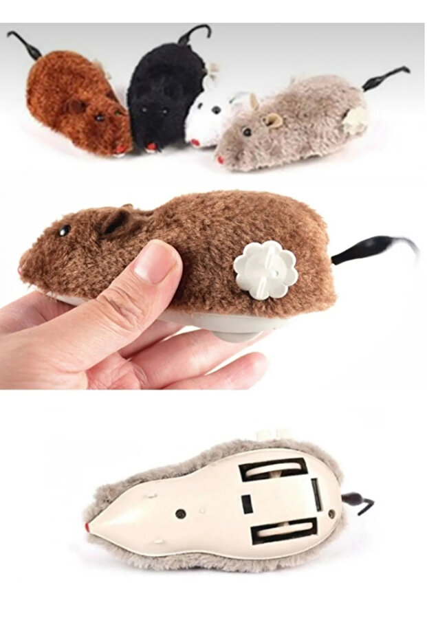Wind-Up Plush Mouse Cat Toy - 1